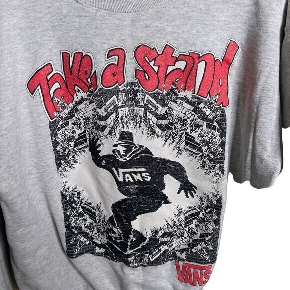 Vintage Early 90s Vans Take A Stand Swestshirt Made In USA Medium - Picture 2 of 5